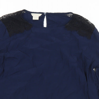 Womens UK Size 10 Monsoon Blue Basic Blouse