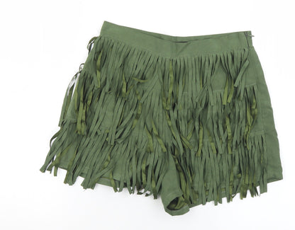 Boohoo  Womens Green  Polyester Hot Pants Shorts Size 8 L3 in Regular Zip