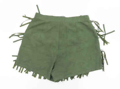 Boohoo  Womens Green  Polyester Hot Pants Shorts Size 8 L3 in Regular Zip