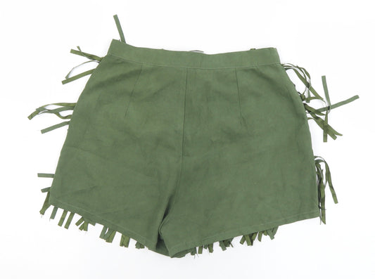 Boohoo  Womens Green  Polyester Hot Pants Shorts Size 8 L3 in Regular Zip