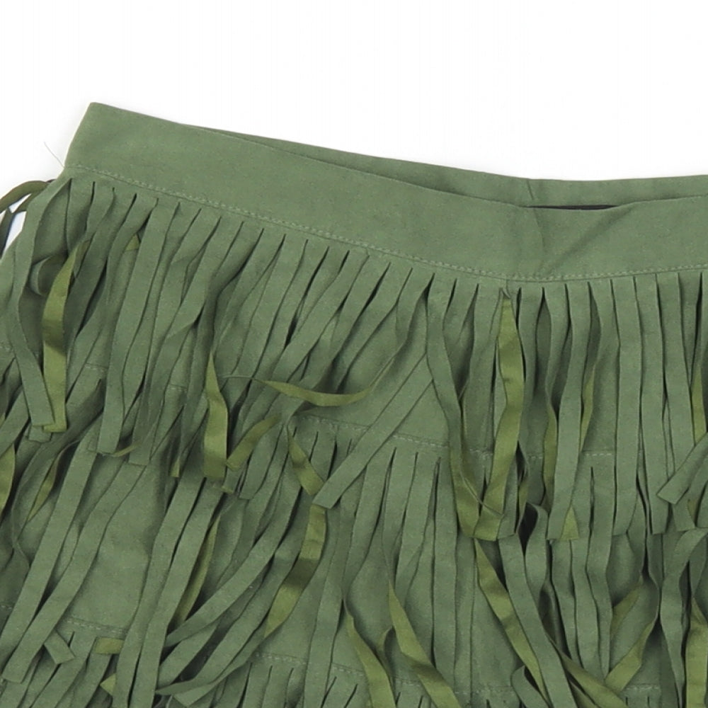 Boohoo  Womens Green  Polyester Hot Pants Shorts Size 8 L3 in Regular Zip