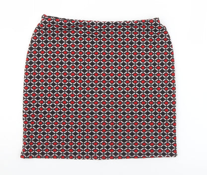 Lipsy Womens Multicoloured Geometric Polyester A-Line Skirt Size 26 in