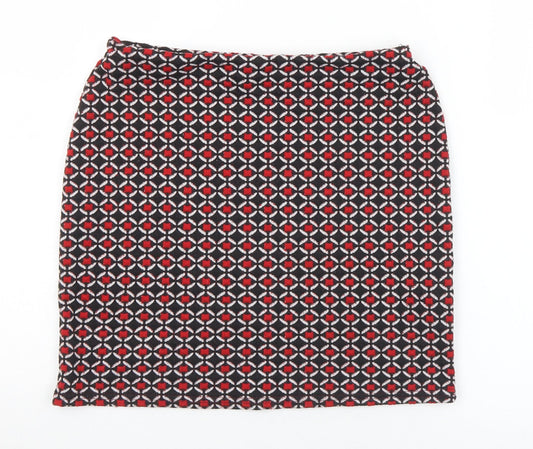 Lipsy Womens Multicoloured Geometric Polyester A-Line Skirt Size 26 in