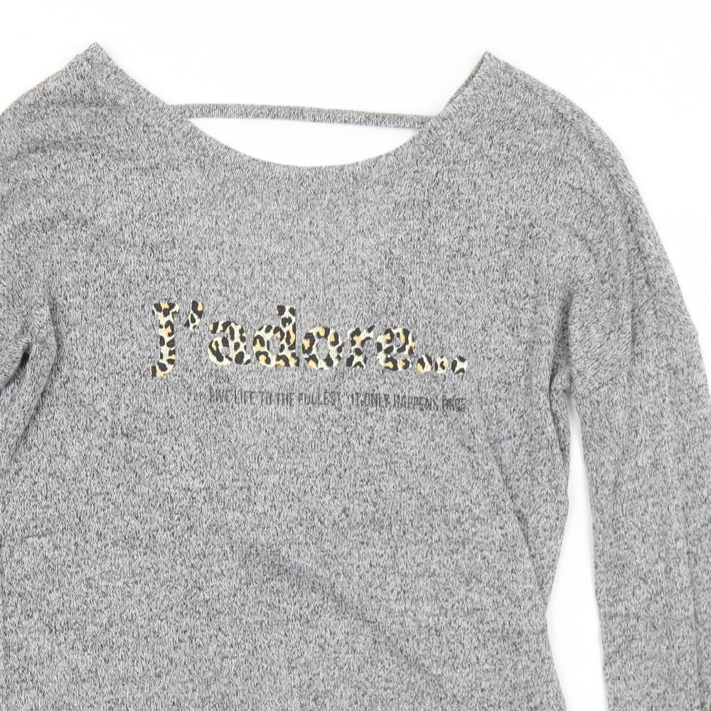 Womens UK Size 8 River Island Grey Pullover Jumper