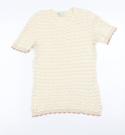 Womens UK Size 10 Warehouse Yellow Basic Blouse