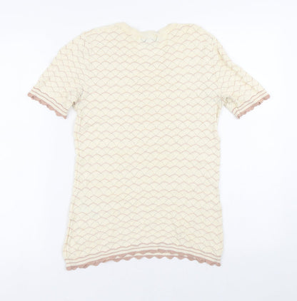 Womens UK Size 10 Warehouse Yellow Basic Blouse