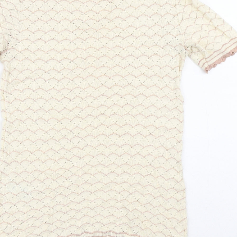 Womens UK Size 10 Warehouse Yellow Basic Blouse
