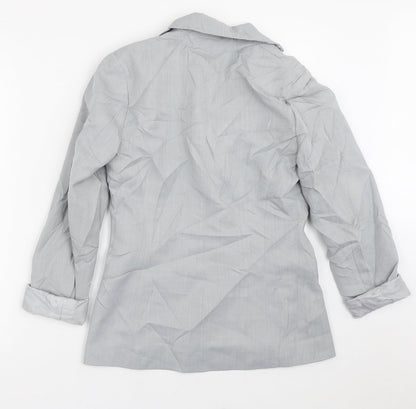 New Look Womens Grey Striped  Jacket Blazer Size M