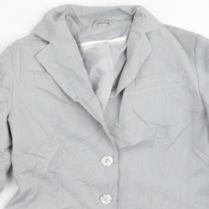 New Look Womens Grey Striped  Jacket Blazer Size M