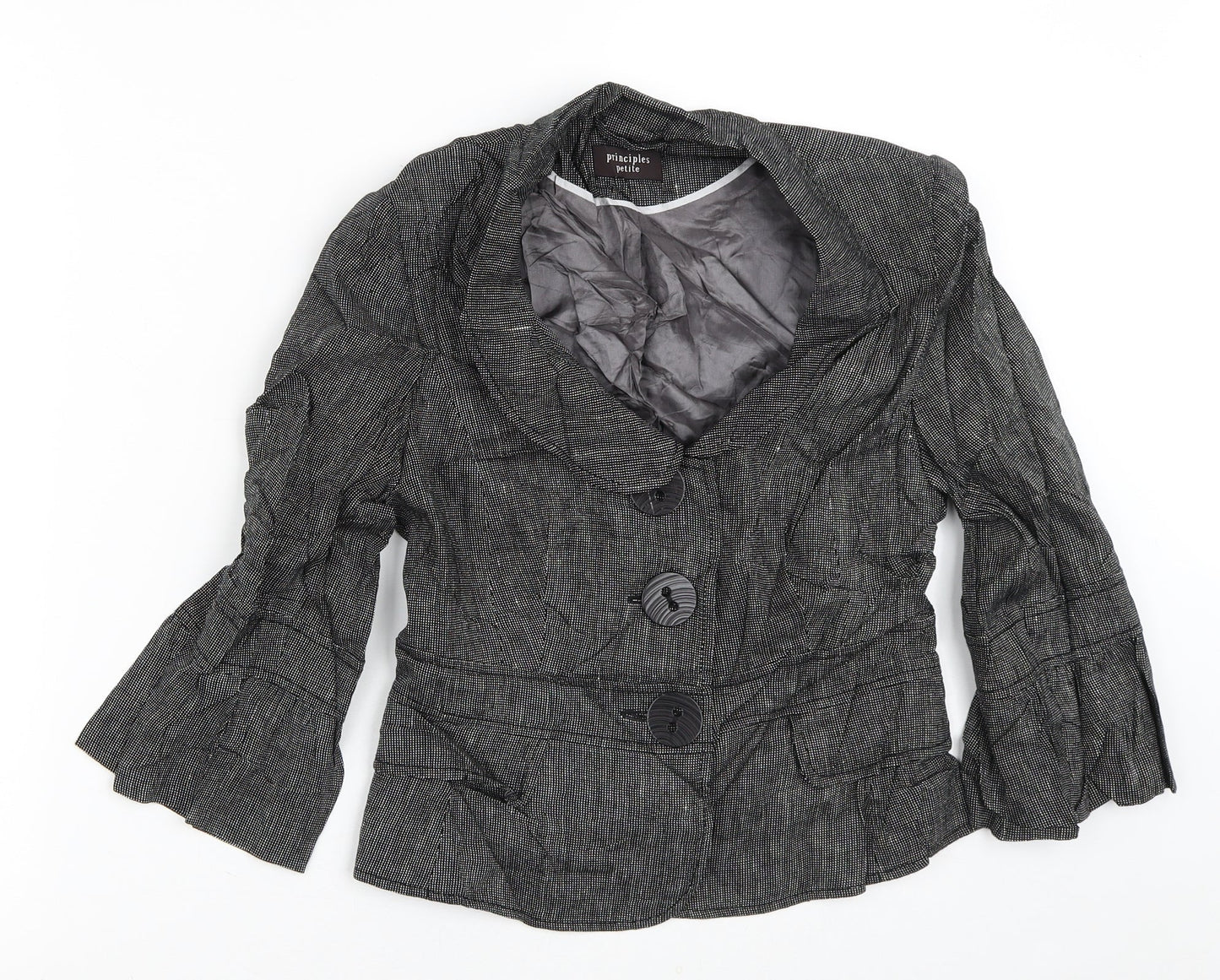 Principles Womens Grey Geometric  Jacket Blazer Size 8