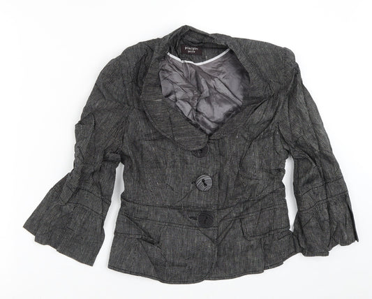 Principles Womens Grey Geometric  Jacket Blazer Size 8