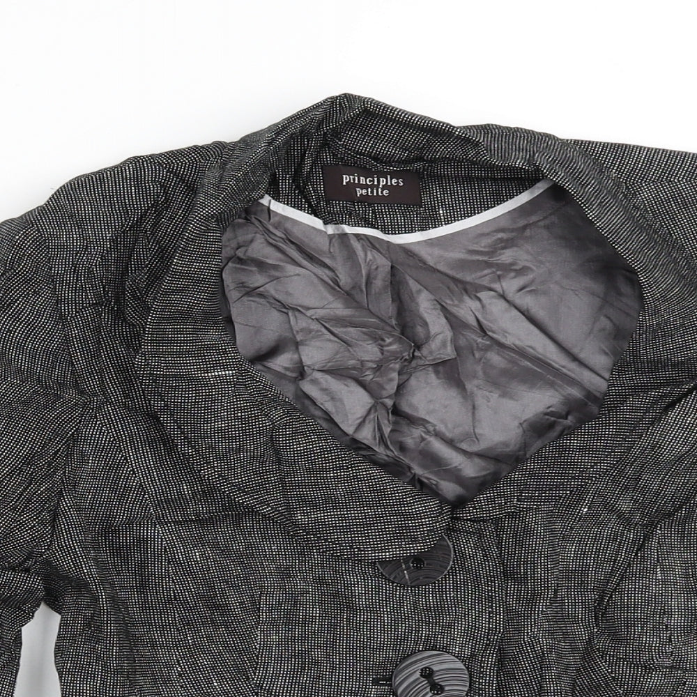 Principles Womens Grey Geometric  Jacket Blazer Size 8
