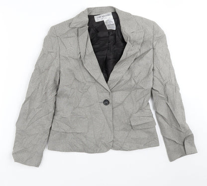 Impressions Womens Beige Geometric  Jacket Blazer Size 10