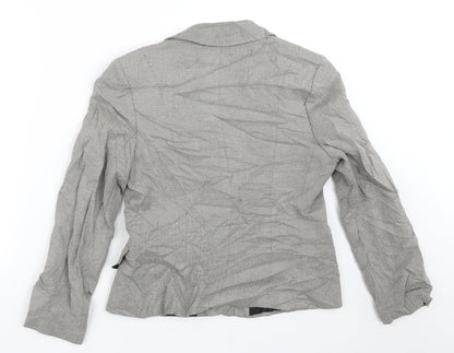 Impressions Womens Beige Geometric  Jacket Blazer Size 10