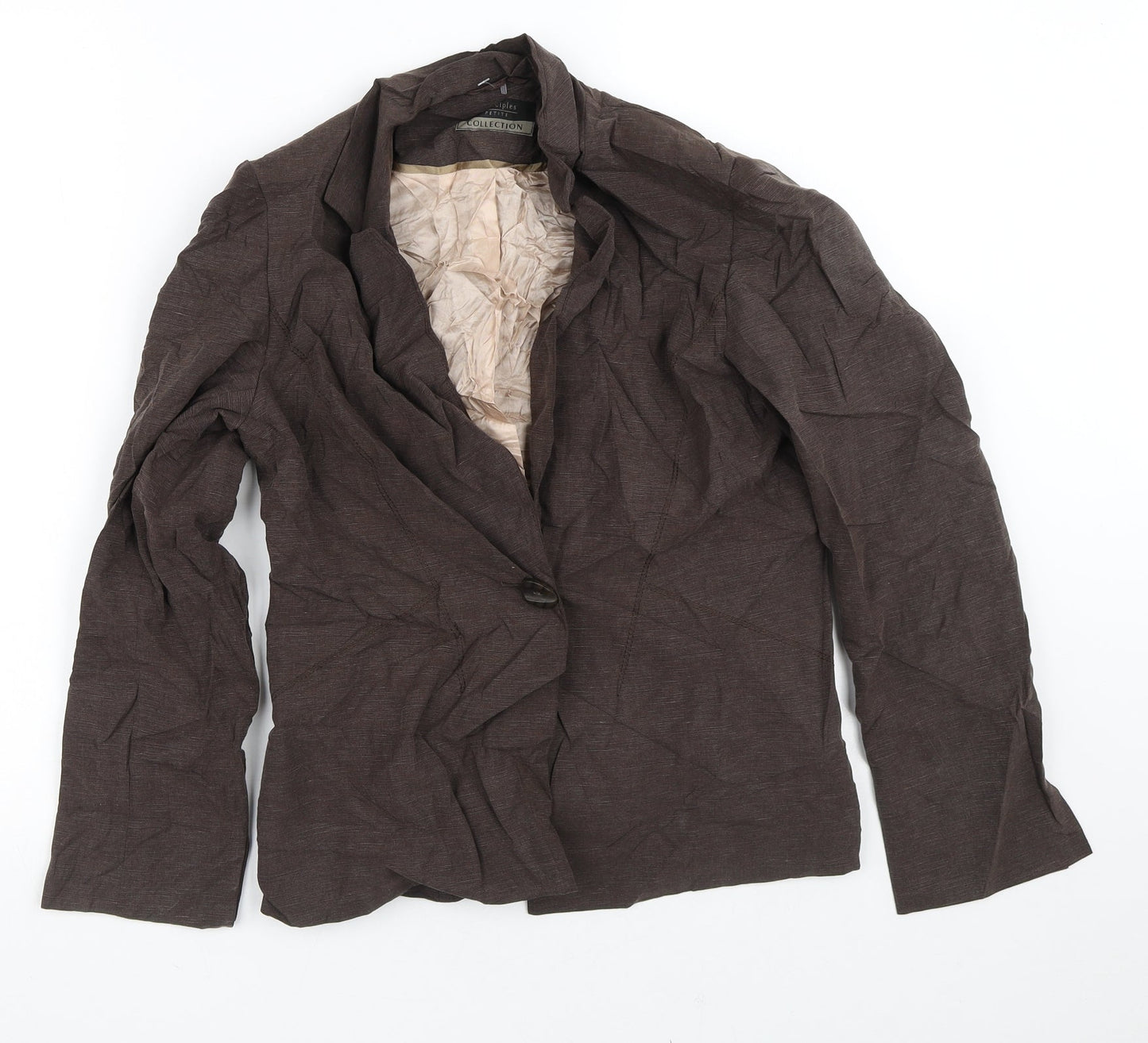 Principles Womens Brown Striped  Jacket Blazer Size 10