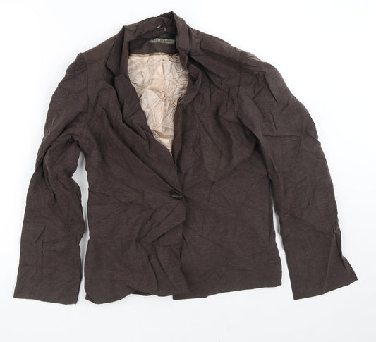 Principles Womens Brown Striped  Jacket Blazer Size 10