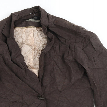 Principles Womens Brown Striped  Jacket Blazer Size 10