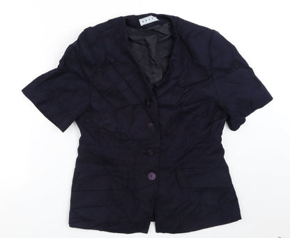 Spice Womens Blue   Jacket Blazer Size M   - Short Sleeves