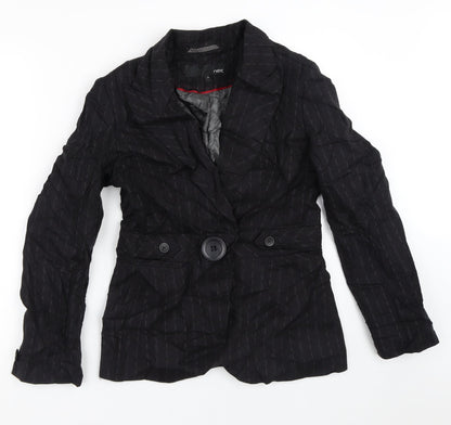 NEXT Womens Black Striped  Jacket Blazer Size 10