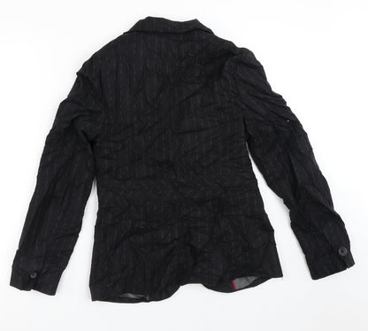 NEXT Womens Black Striped  Jacket Blazer Size 10