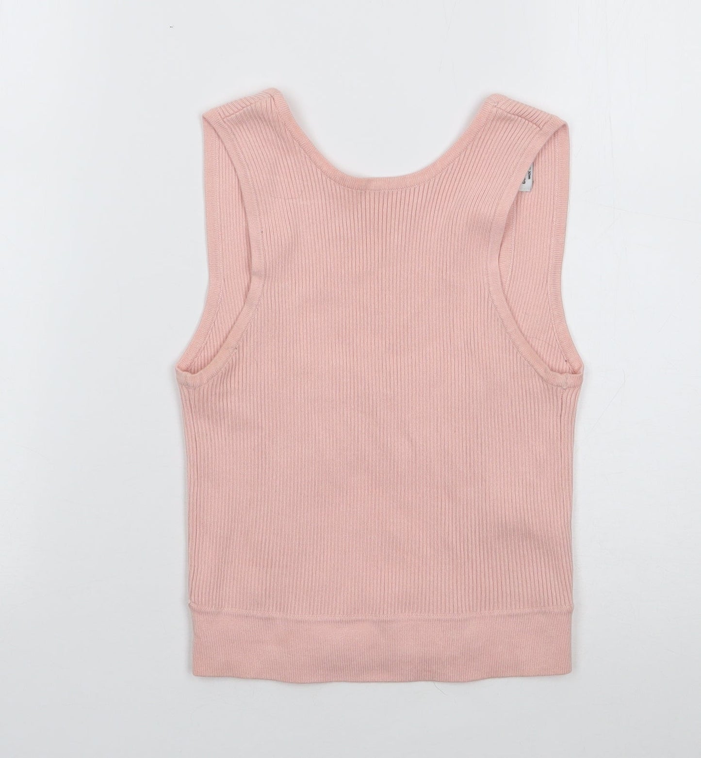 Bershka Womens Pink  Viscose Jersey Tank Size S Round Neck