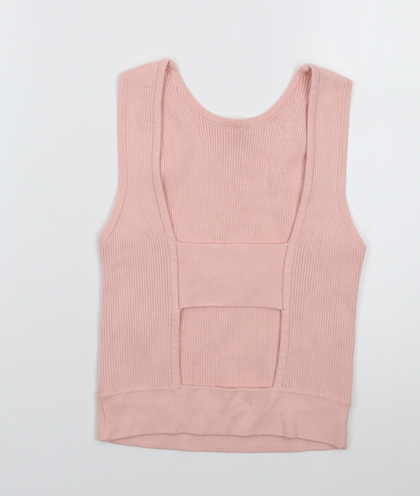 Bershka Womens Pink  Viscose Jersey Tank Size S Round Neck