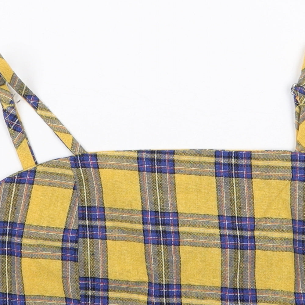 Womens UK Size 10 Zaful Yellow Camisole Tank