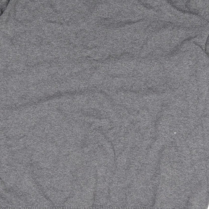 Burton Mens Grey V-Neck  Cotton Henley Jumper Size XL