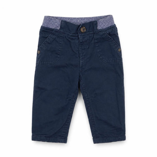 F&F Boys Blue  Cotton Cargo Jeans Size 3-6 Months  Button