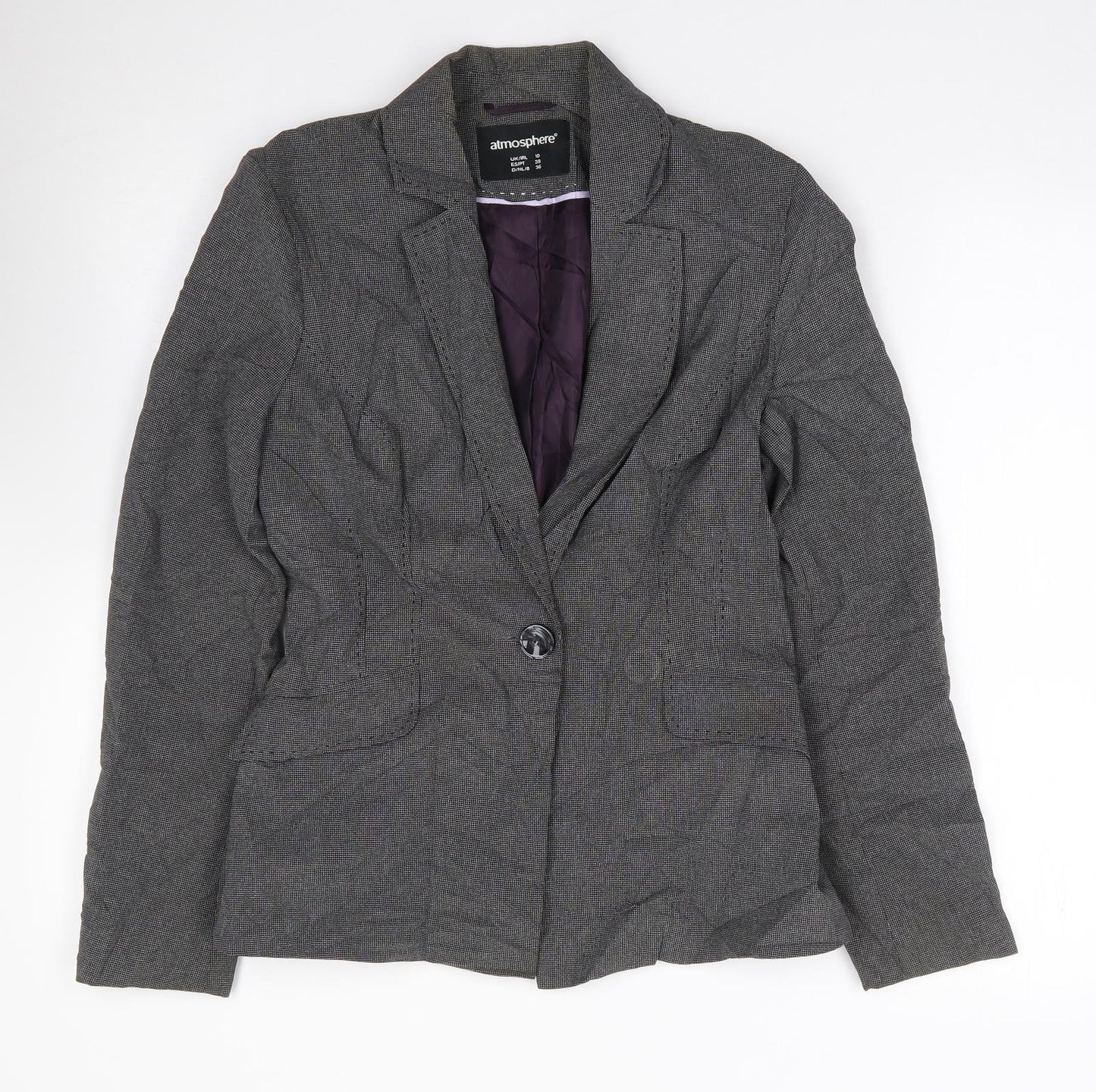 Primark Womens Black  Polyester Jacket Suit Jacket Size 10