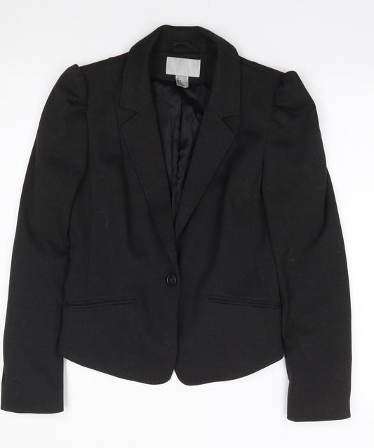 H&M  Womens Grey  Polyester Jacket Suit Jacket Size 8