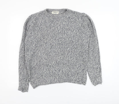 Cedar Wood State Mens Blue Round Neck  Cotton Pullover Jumper Size M