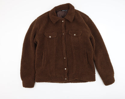 Boohoo Womens Brown   Jacket  Size 14  Button