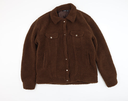 Boohoo Womens Brown   Jacket  Size 14  Button
