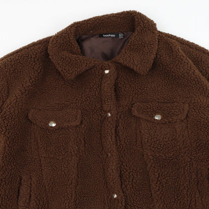 Boohoo Womens Brown   Jacket  Size 14  Button