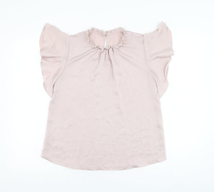 Womens UK Size M Preworn Pink Basic Blouse