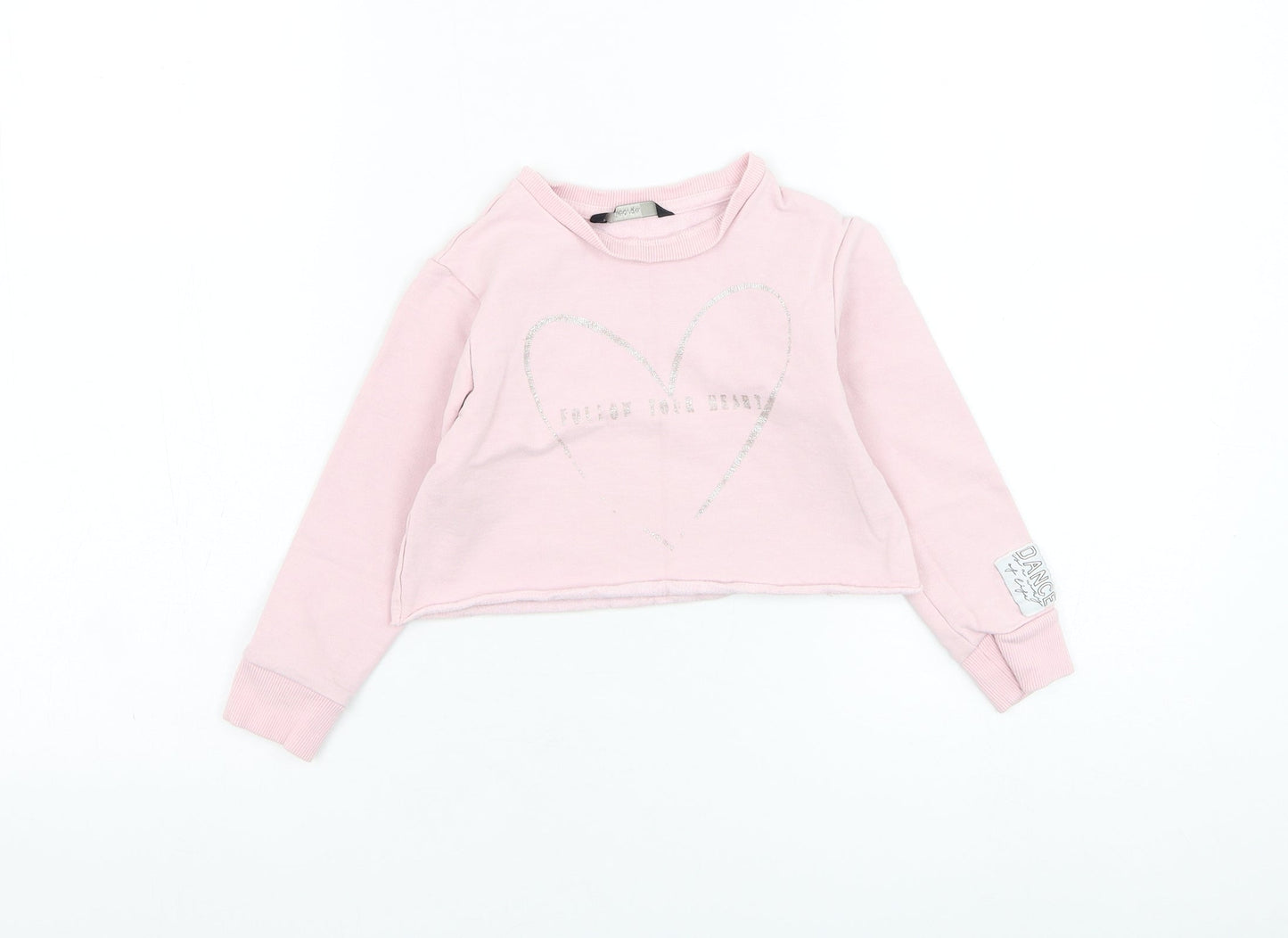 George Girls Pink  Cotton Pullover Sweatshirt Size 4-5 Years  Pullover - Follow your heart