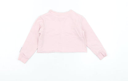 George Girls Pink  Cotton Pullover Sweatshirt Size 4-5 Years  Pullover - Follow your heart