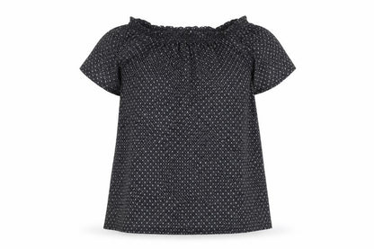 H&M Womens Black Geometric Polyester A-Line  Size XS  Off the Shoulder Pullover