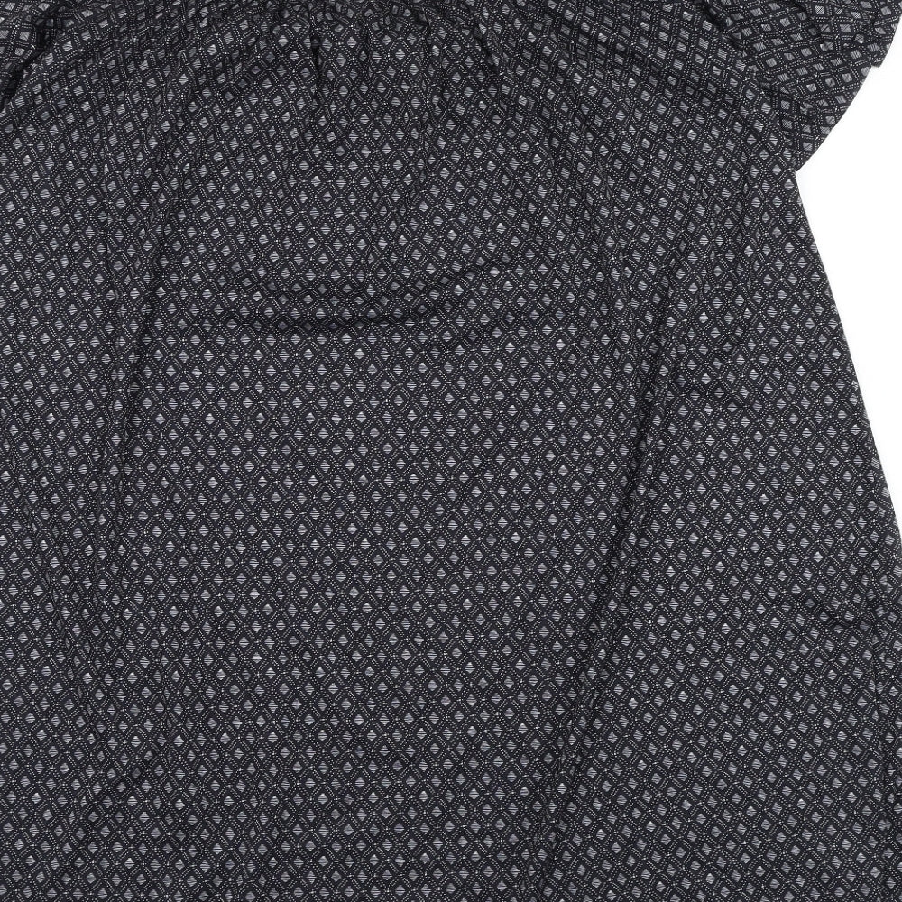 H&M Womens Black Geometric Polyester A-Line  Size XS  Off the Shoulder Pullover
