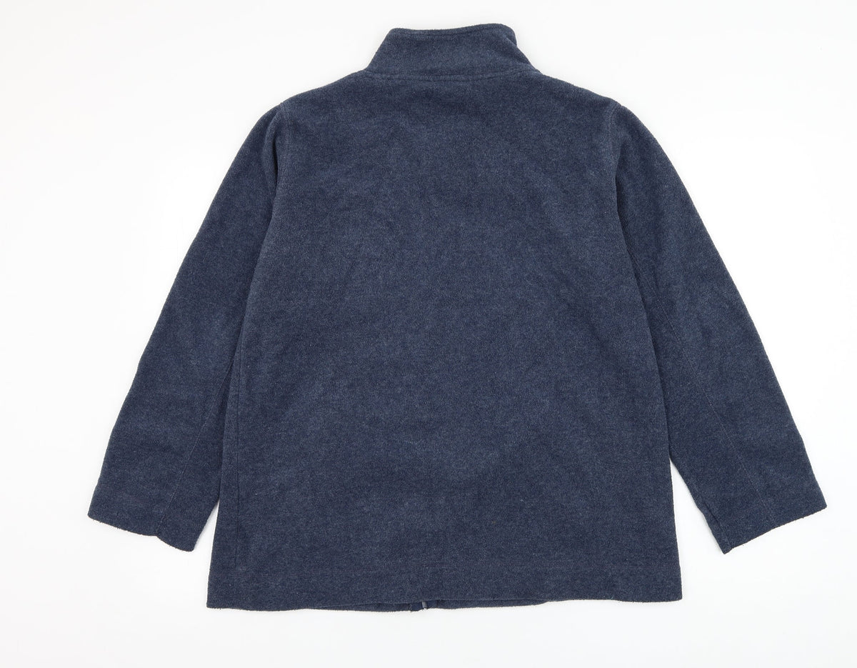 Active Womens Blue  Polyester Full Zip Sweatshirt Size 12  Zip
