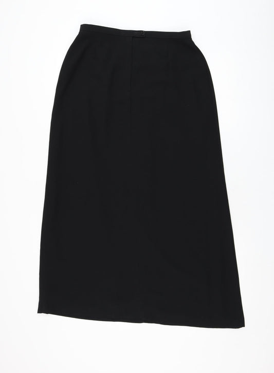Marks and Spencer Womens Black  Polyester Straight & Pencil Skirt Size 12   Zip