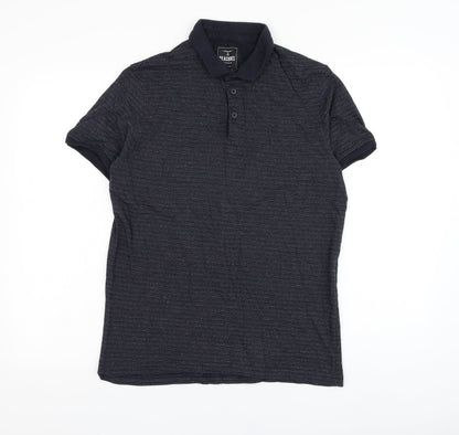 Peacocks Mens Blue  Cotton  Polo Size S Collared Pullover