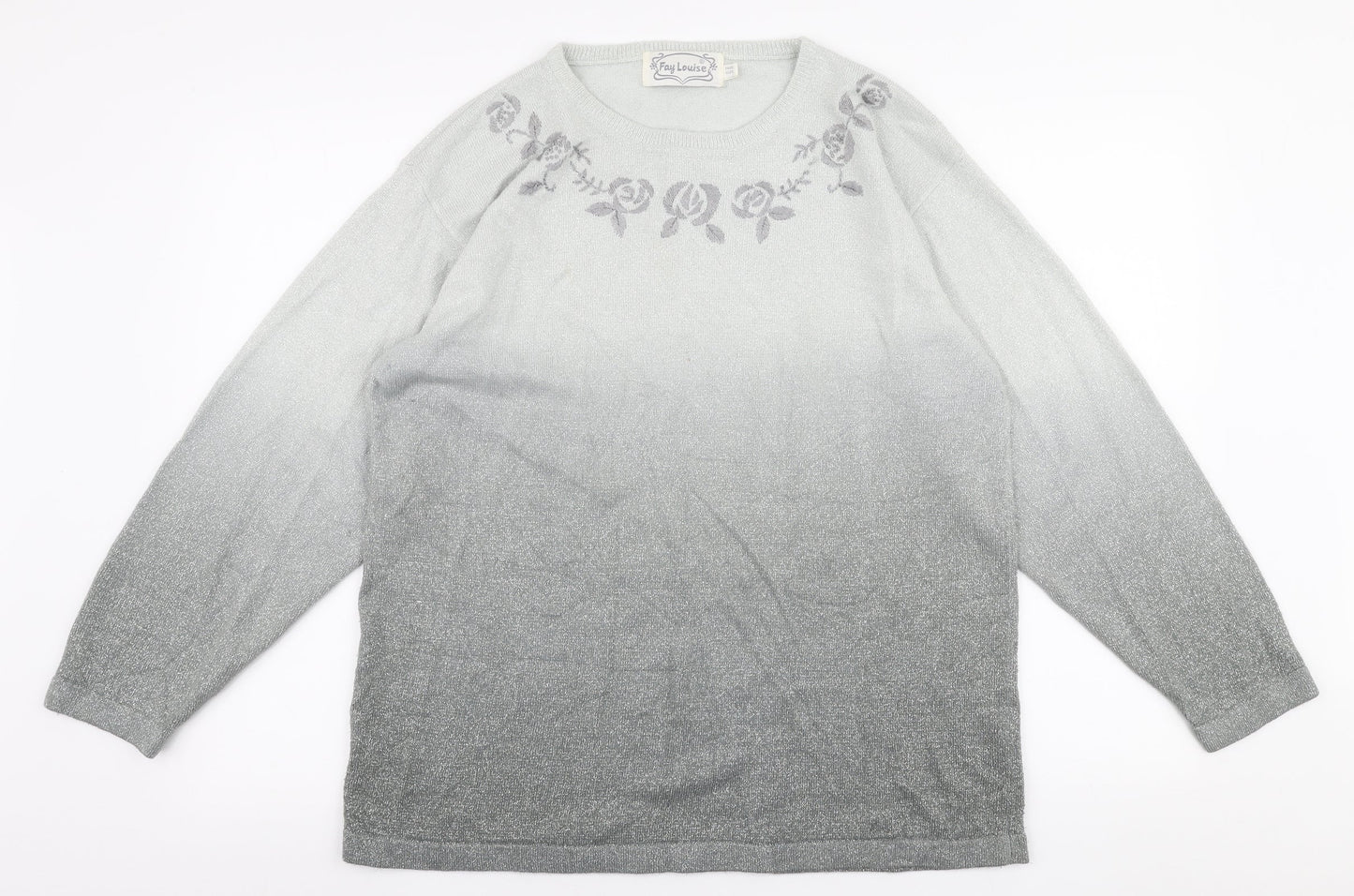 Womens UK Size One Size Fay Louise Grey Pullover Jumper