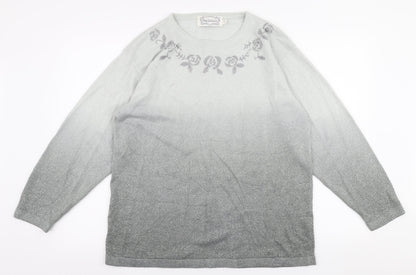 Womens UK Size One Size Fay Louise Grey Pullover Jumper
