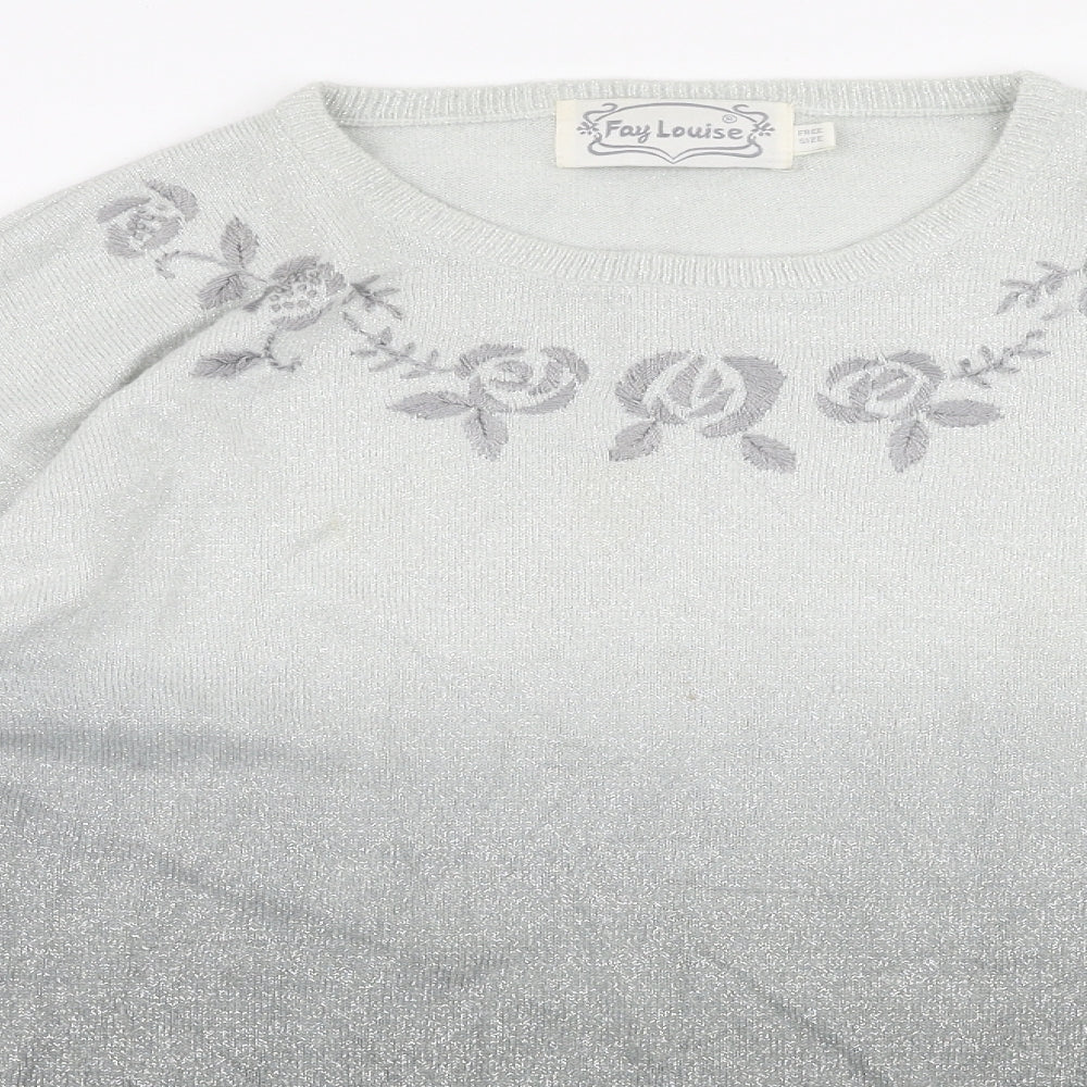 Womens UK Size One Size Fay Louise Grey Pullover Jumper