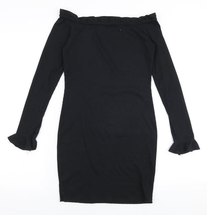 Edge Street Womens Black  Polyester Bodycon  Size 8  Off the Shoulder Pullover