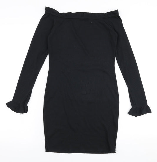 Edge Street Womens Black  Polyester Bodycon  Size 8  Off the Shoulder Pullover
