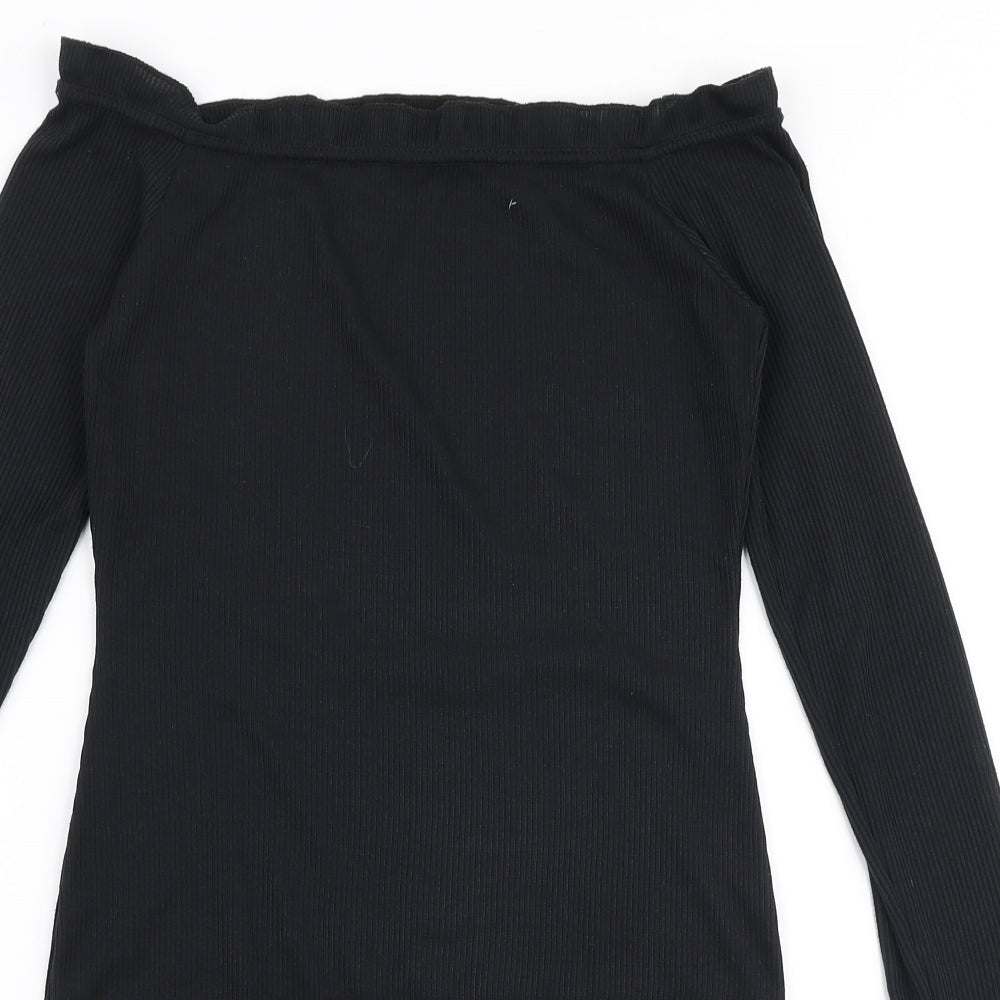 Edge Street Womens Black  Polyester Bodycon  Size 8  Off the Shoulder Pullover