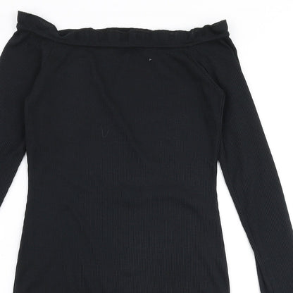 Edge Street Womens Black  Polyester Bodycon  Size 8  Off the Shoulder Pullover